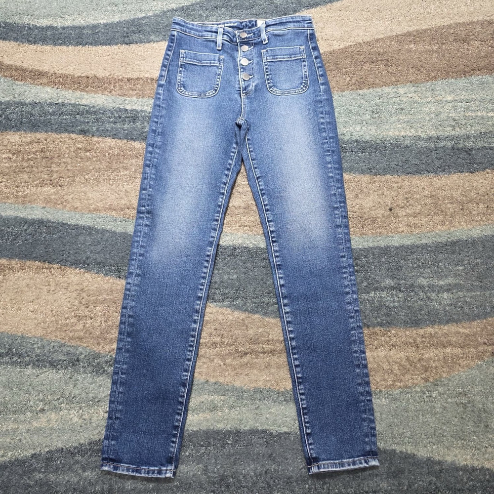 AG Adriano Goldschmied Anthropologie Women’s Vintage Button Front Jeans Size 26R - Picture 2 of 11
